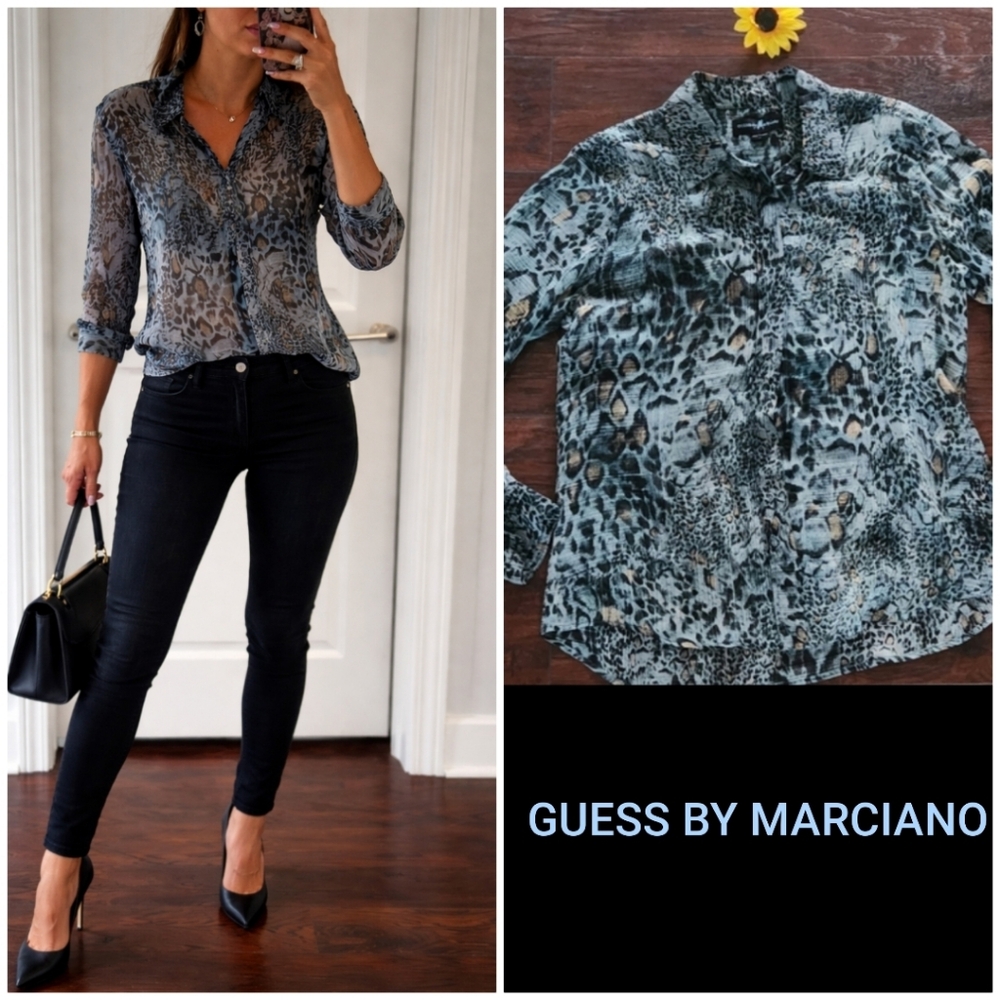 GUESS BY MARCIANO Animal PRINTED BUTTONS DOWN SHIRT ♠️
